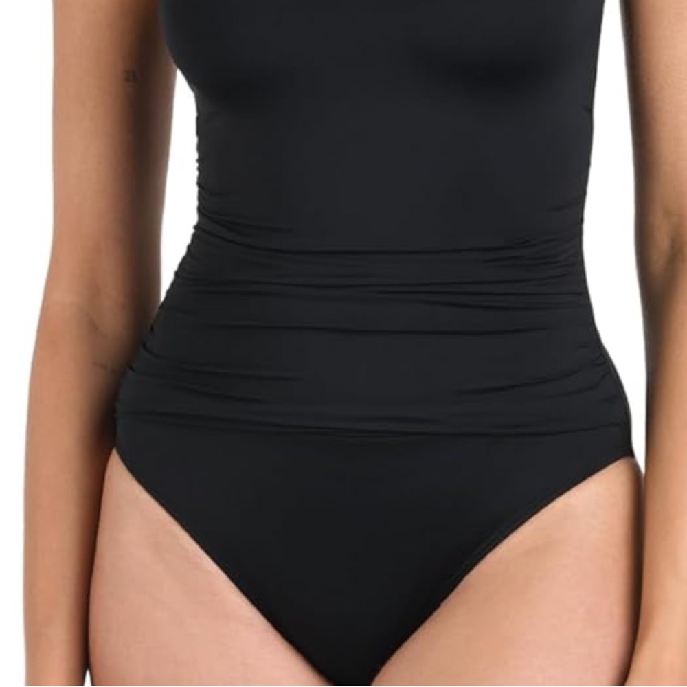NWT β’ La Blanca β’ One Piece Swimsuit Island Goddess Shirred Side Suit β’ Size 8 β’ - Picture 5 of 10